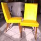 Pair of yellow chairs skaï yellow 60s