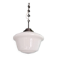 Large Art Deco pendant light in white opaline, 1930.