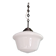 Large Art Deco pendant light in white opaline, 1930.