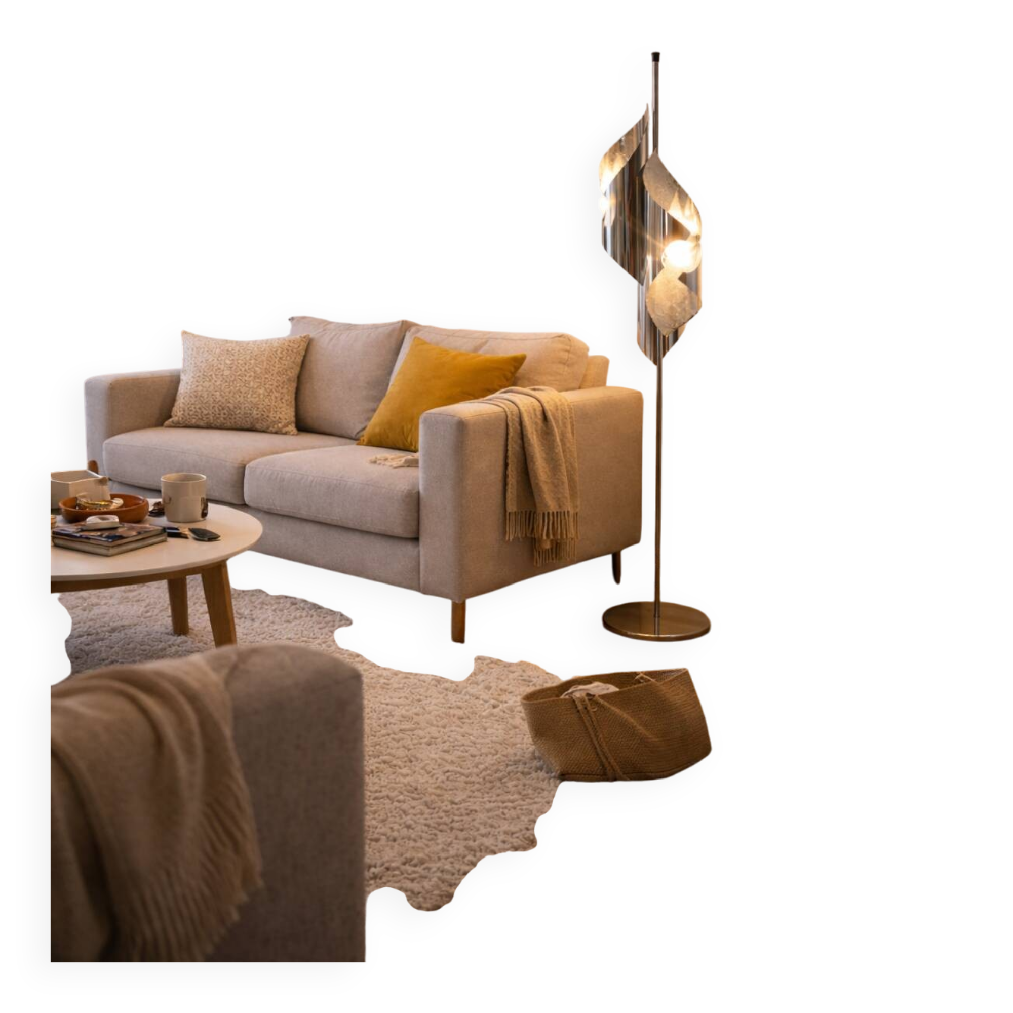 Space Age vintage floor lamp in chrome metal – 1970s
