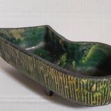 Vintage free-form tripod ceramic cactus planter