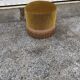 Vintage pouf in gold velvet