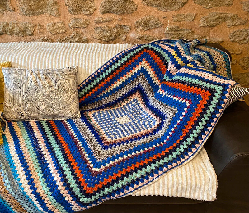 Wool crochet blanket