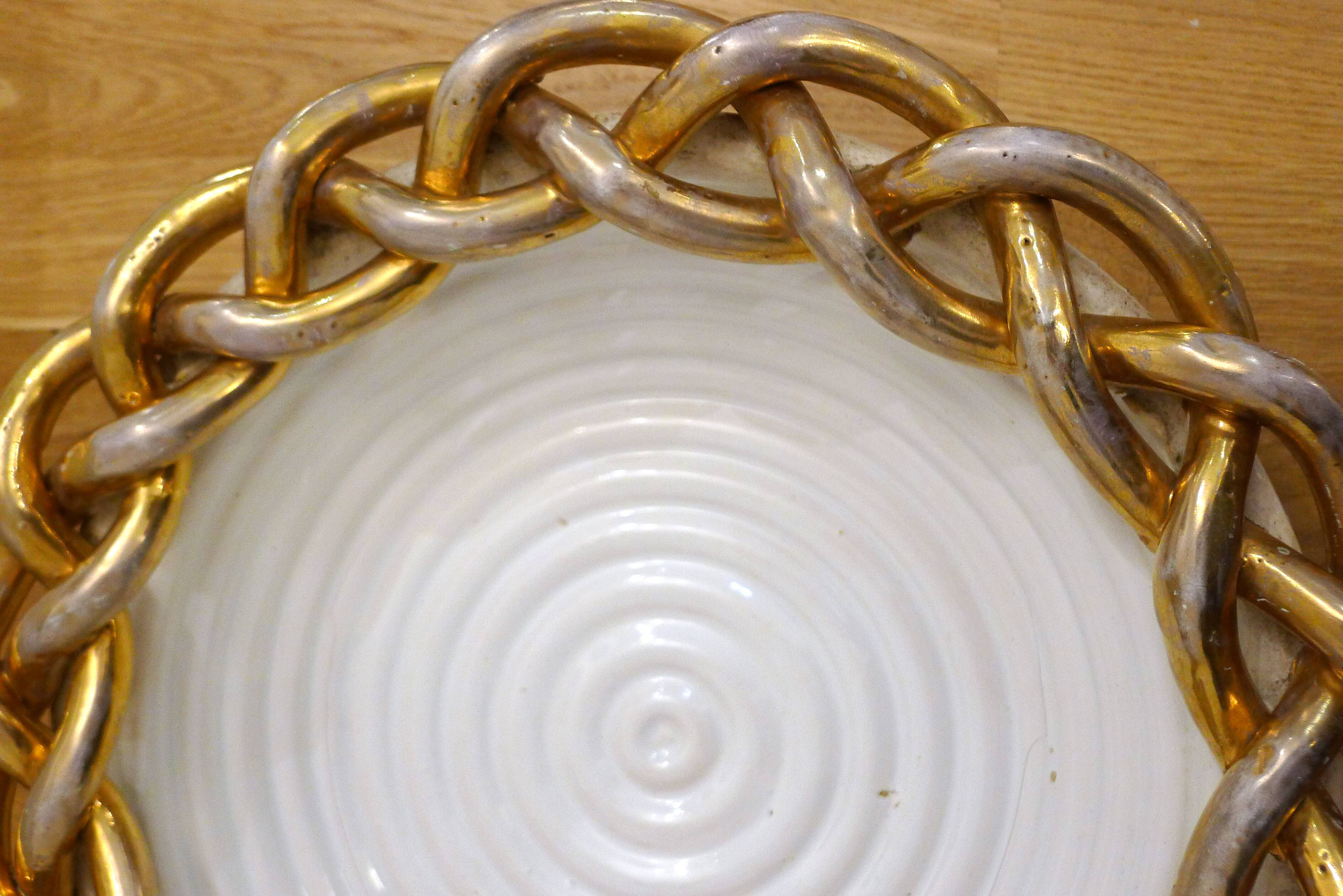 Woven coupe plate 1950s by E. Tessier