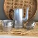 Aluminium and wooden handle coffee maker