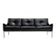 Mid-century Bauhaus style leather 3-seat sofa, 1960s