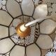 Suspension mother-of-Pearl capiz and brass to plant form