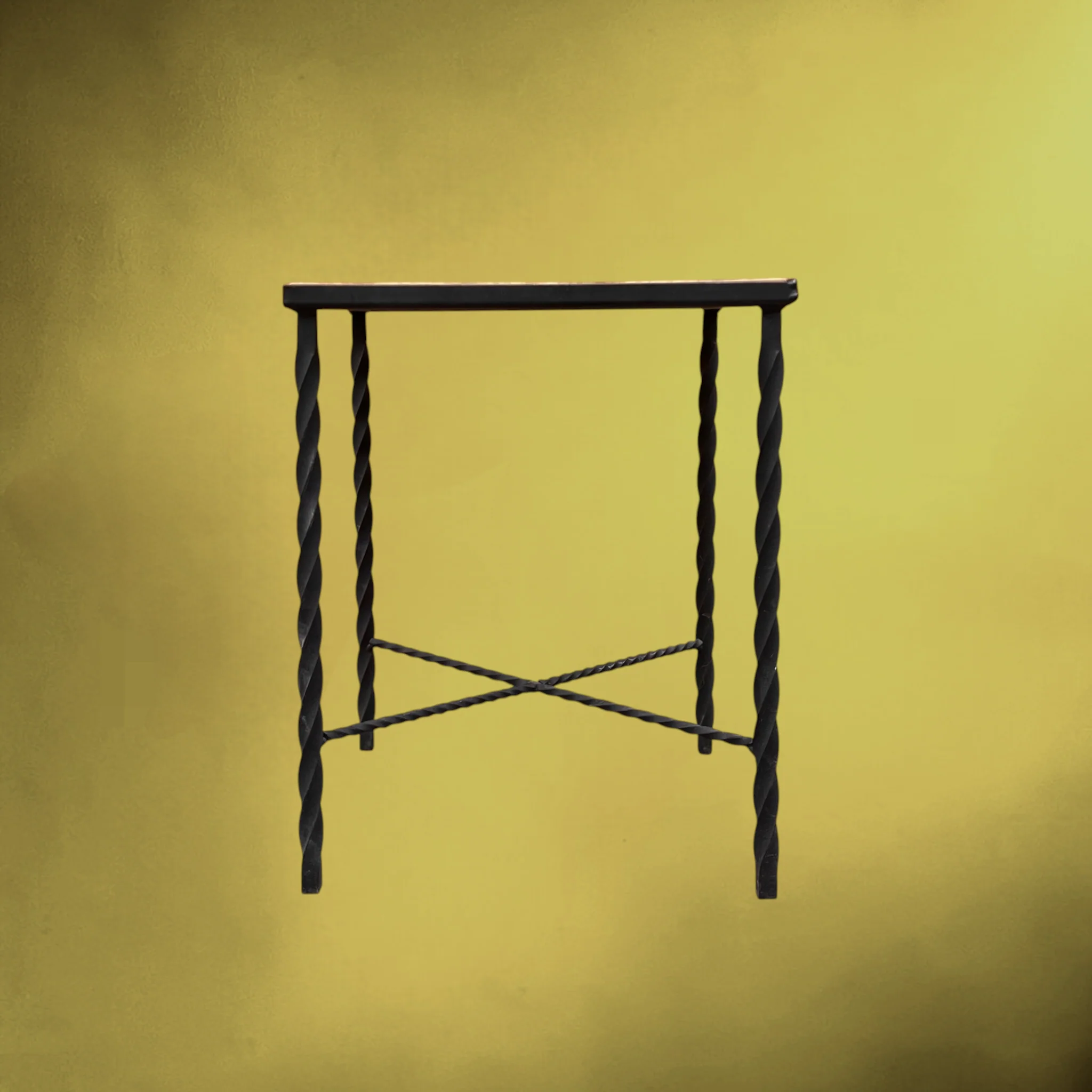 Occasional table in wrought iron and ceramic – 1960s-1970s