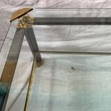 Glass and brass coffee table