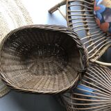 Large wicker basket with handle