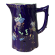 Pichet bleu cobalt Napoléon III décor émaillé