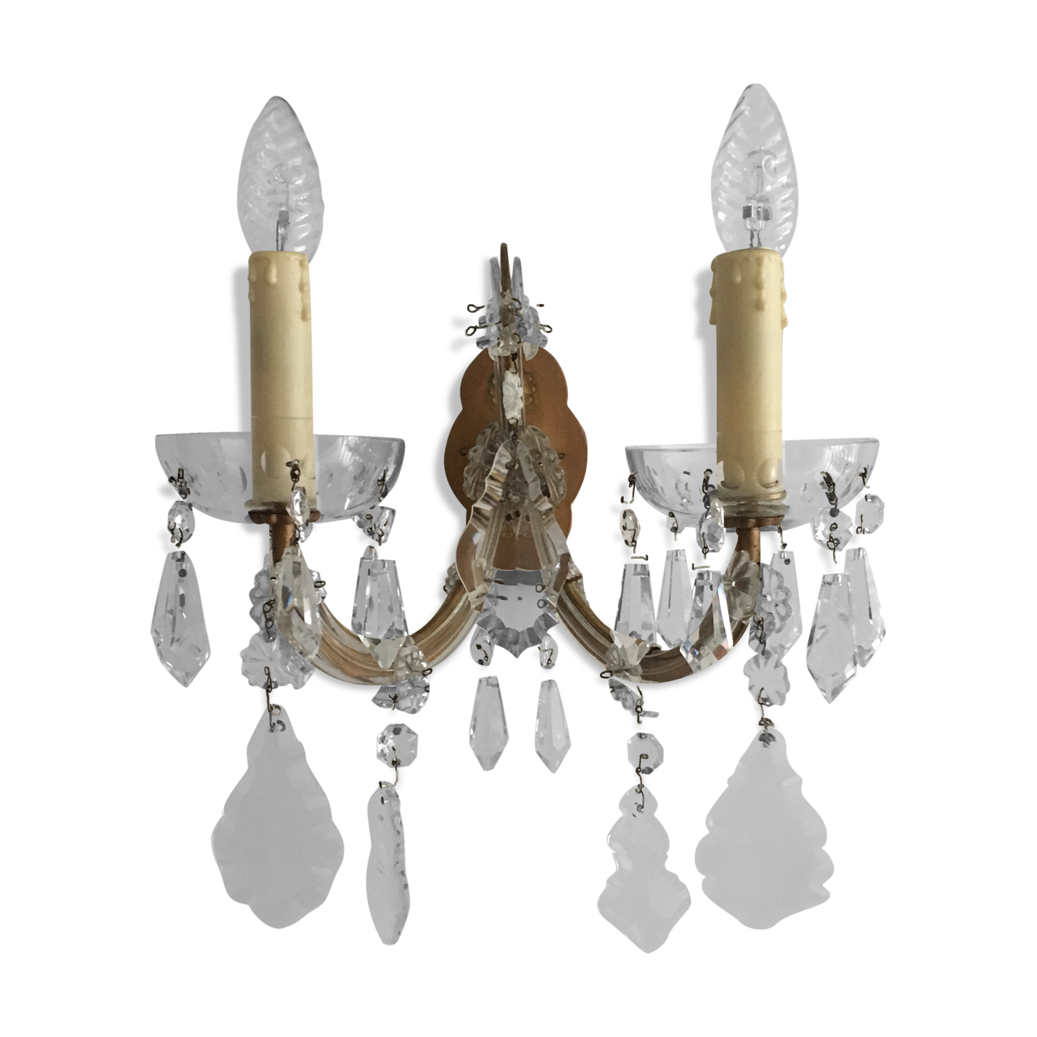 Two-arm crystal light wall light