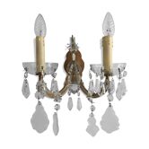 Two-arm crystal light wall light