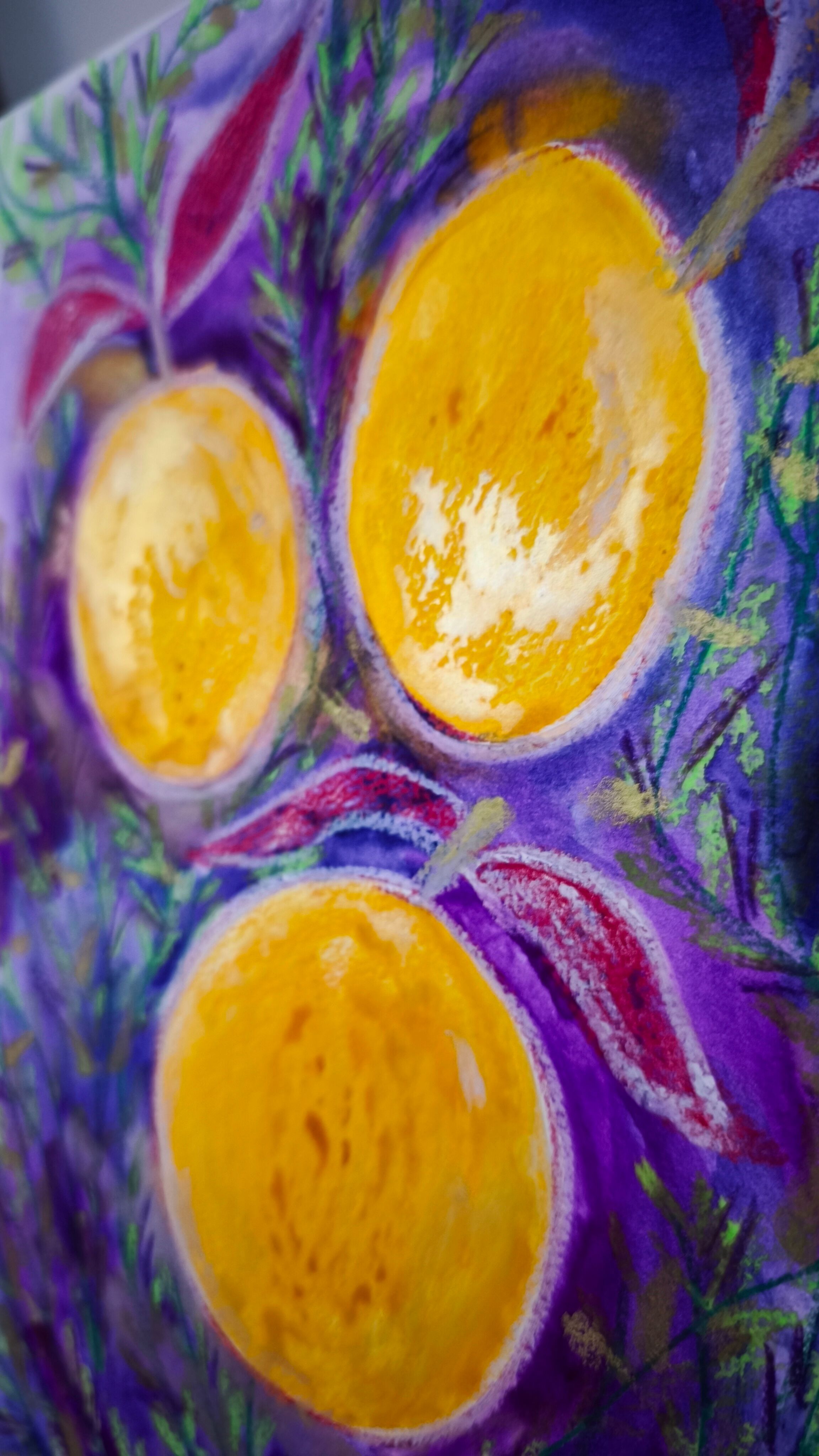Affiche illustration mandarines abstrait
