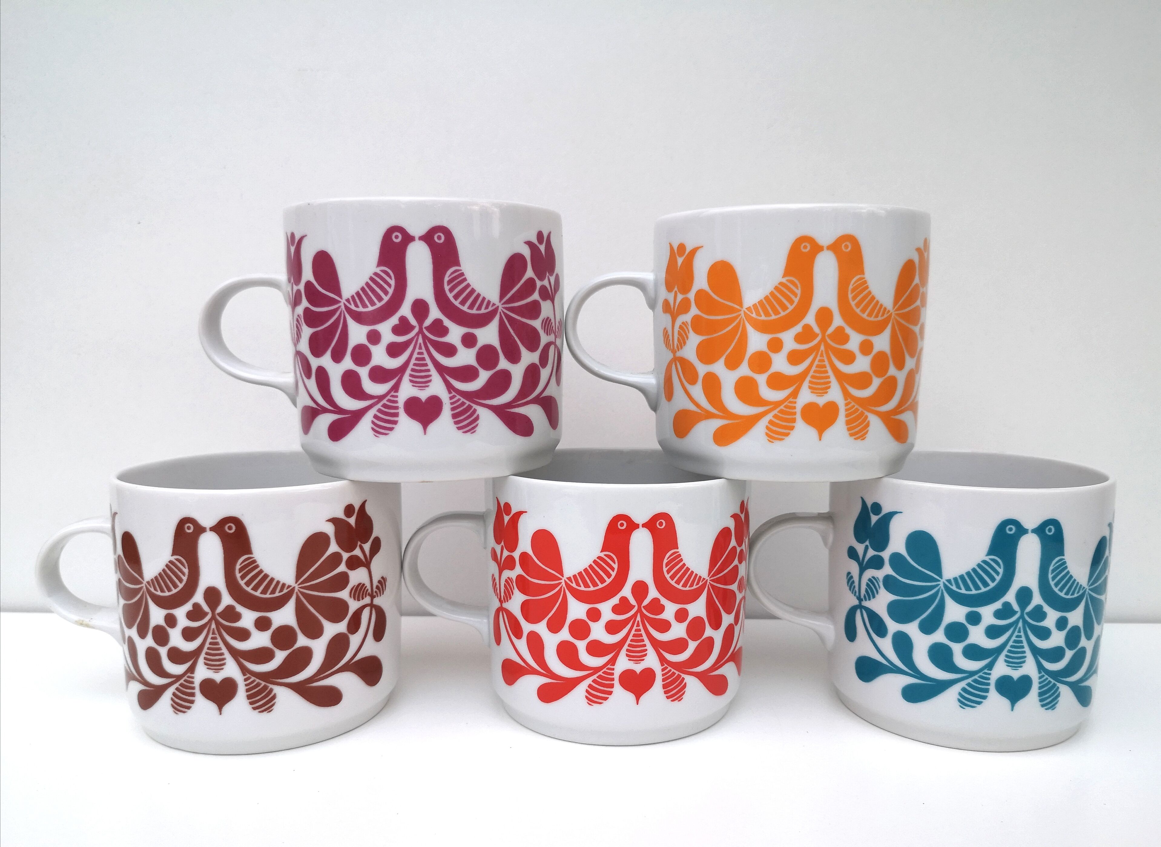 Set of 5 vintage Alfoldi cups