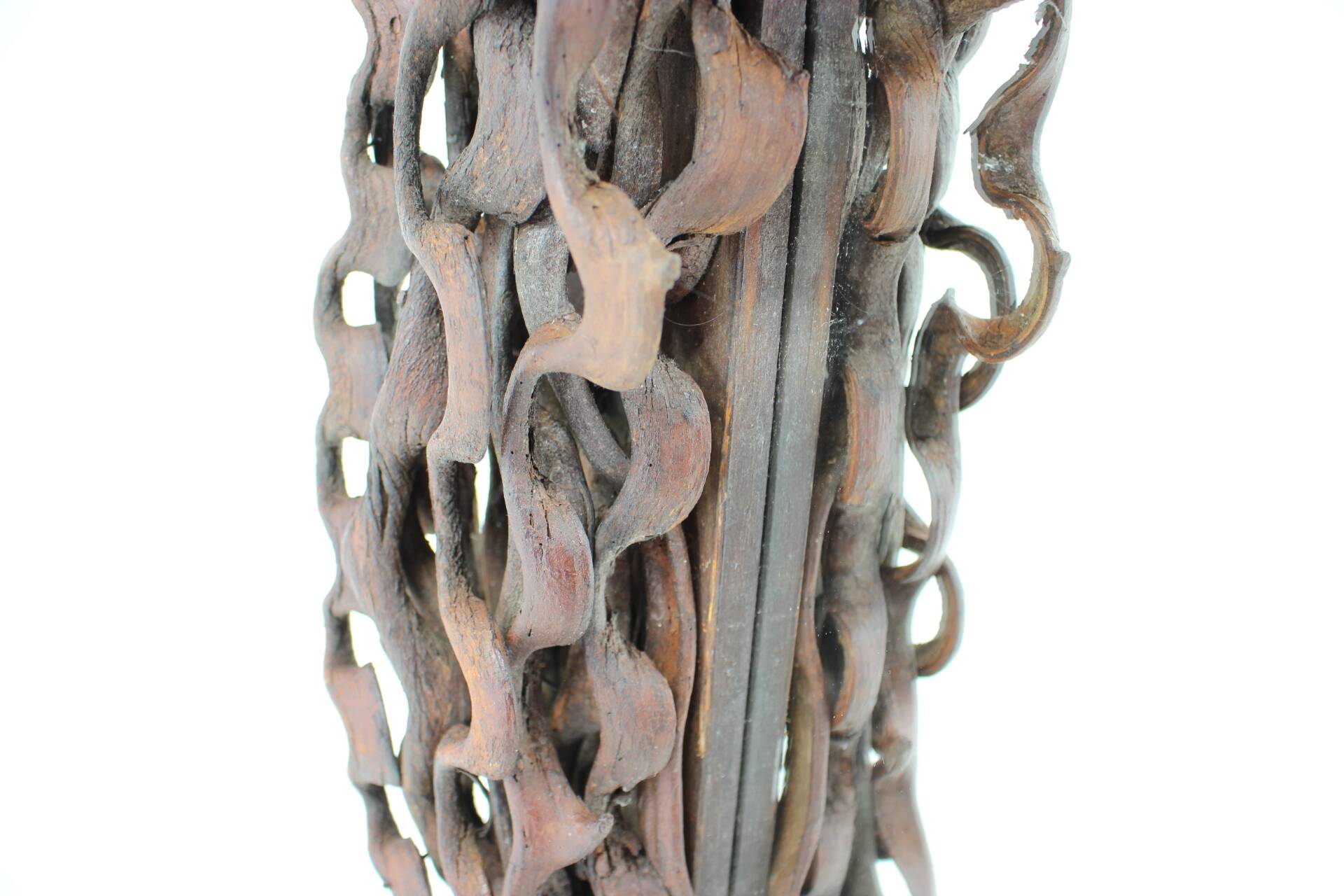 Large Mid-Century Tropical Wood Wall or Floor Mirror