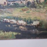 Painting - Oil on canvas Breton Village Signed Louis Hayaux (1897 - 1982)
