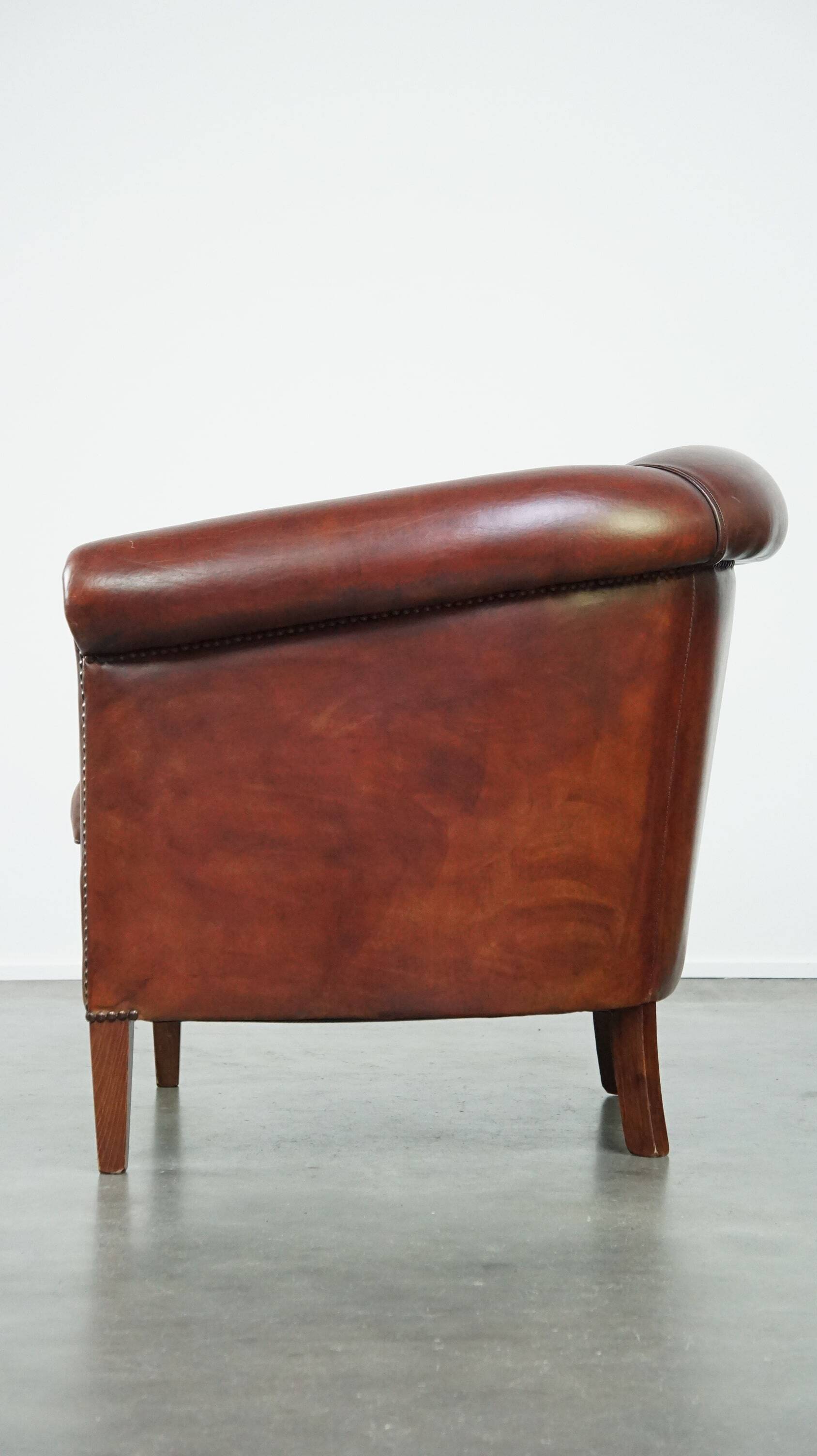 sheepskin leather club armchair