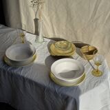 Set of 6 modern yellow dessert plates D19