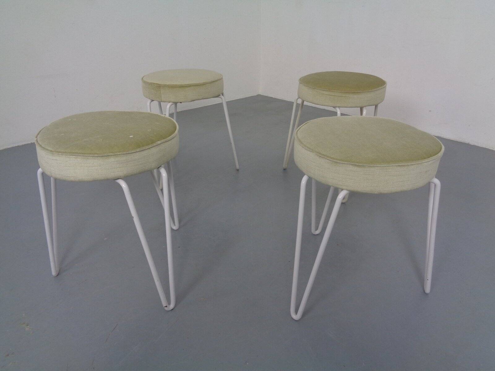 Mid-Century Hairpin Stools, 1960s, Set of 4