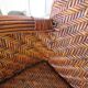 Two-seater banquette in woven rattan, wood and bamboo, 1980s.