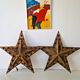Pair of Vintage Industrial Marquee Star Wall Lights Distressed Gold Finish 1960s