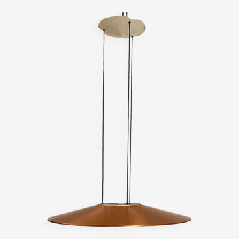 Suspension italienne moderne OVNI en cuivre et Murano, Foscarini 1980