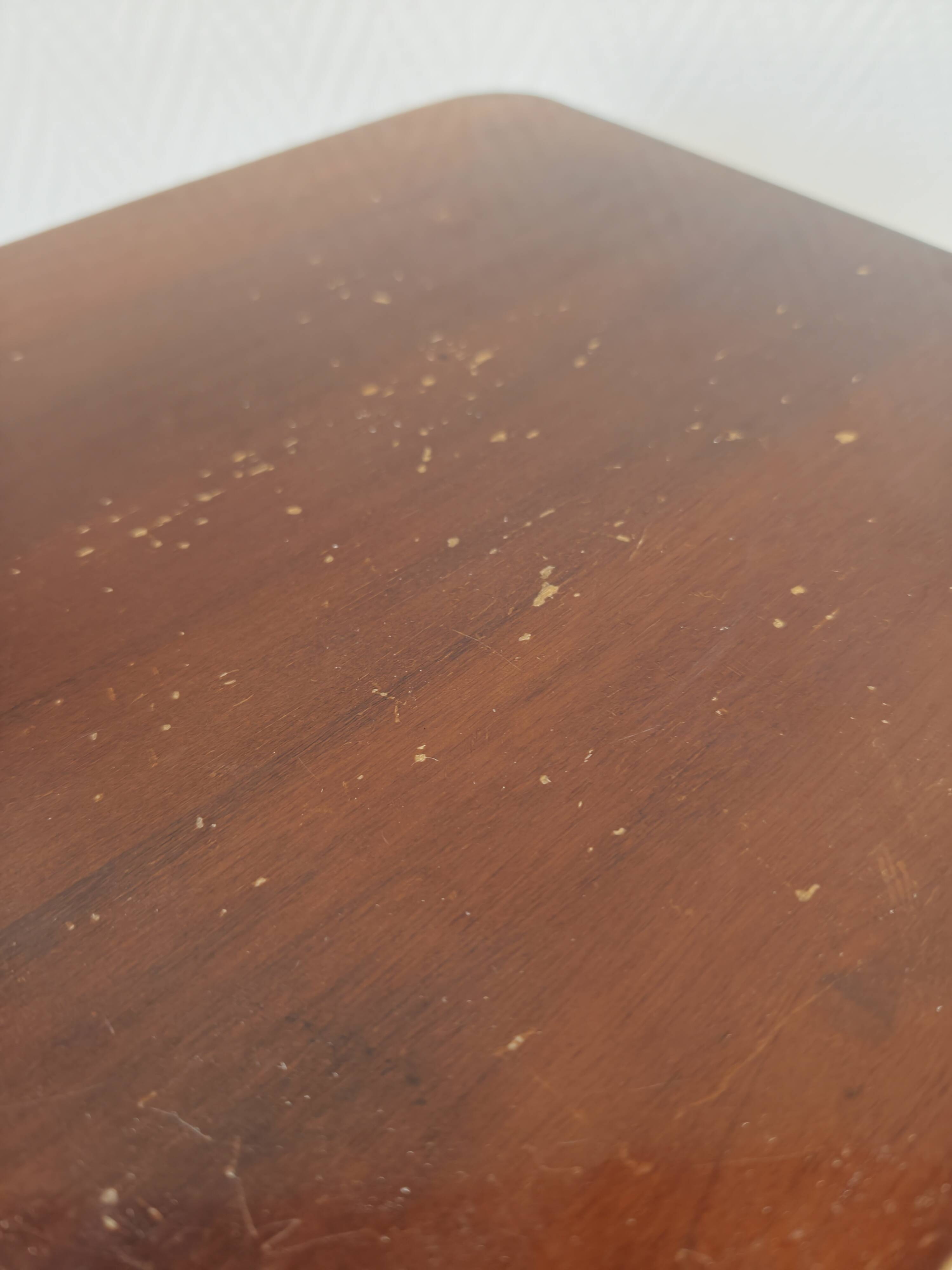 Wooden stool in Scandinavian style, handcrafted, circa 1960.