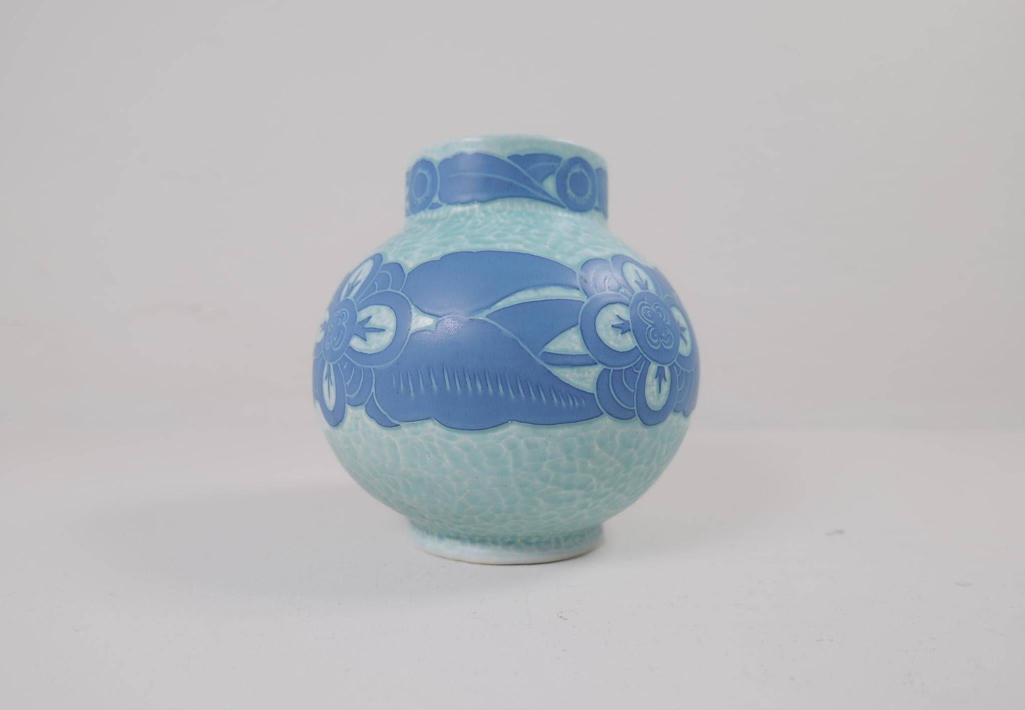Vase Art Déco Gustavsberg Sgraffito Josef Ekberg, Suède, 1922