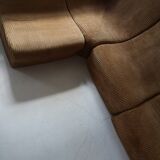 Organic-shaped modular sofa in corduroy, 1970 design