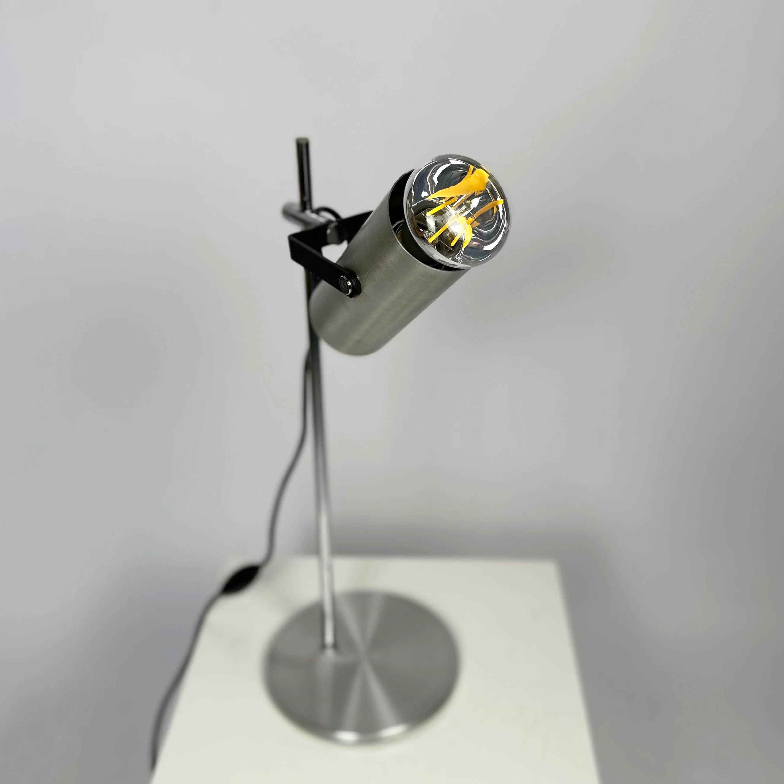 Lamp de Bureau en Aluminium et Chrome Vintage des Années 1970