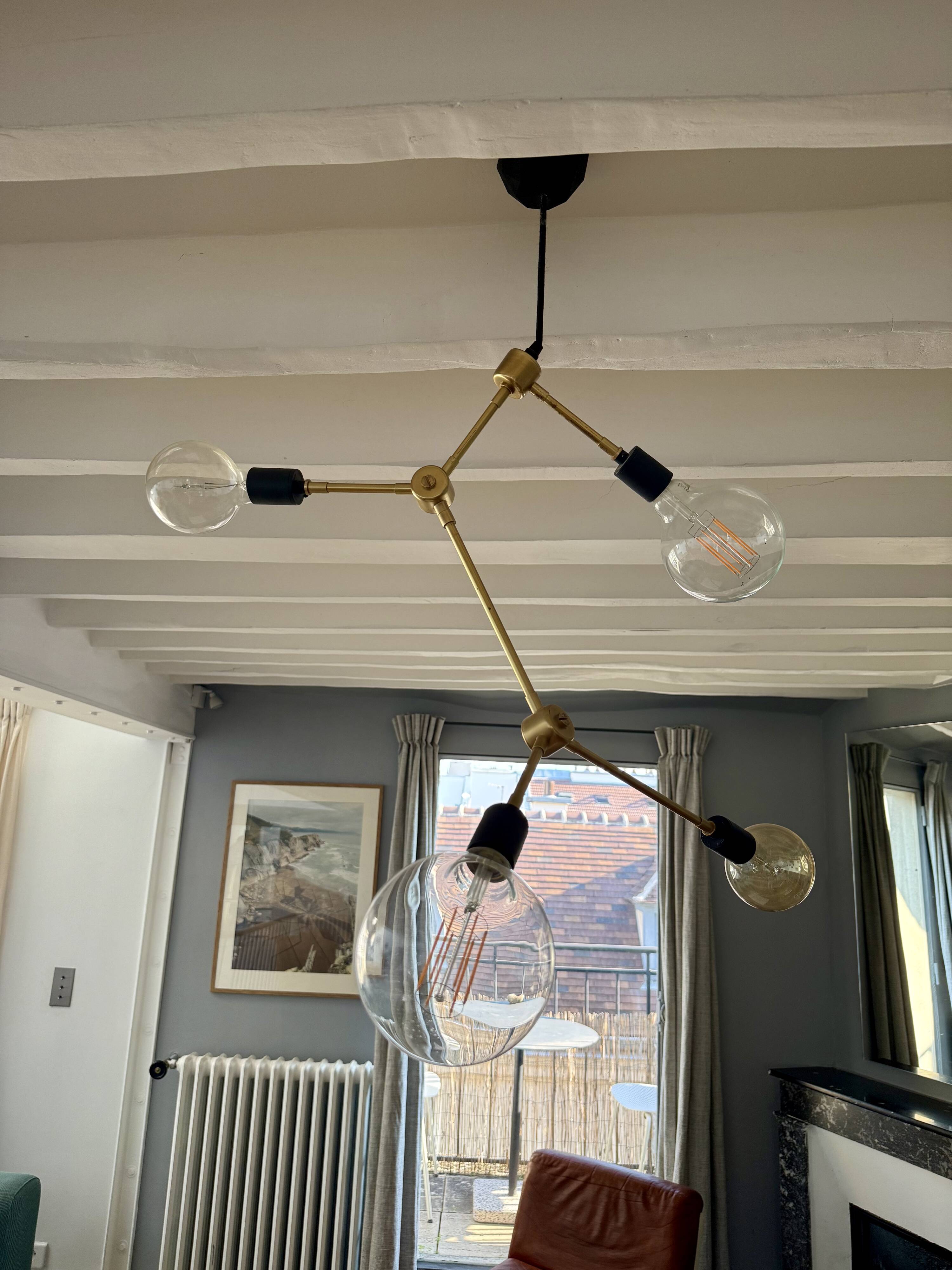 Chic designer brass pendant light – contemporary style