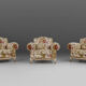 French set of lounge chairs in floral upholstery
