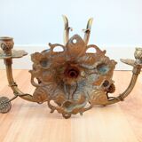 Bronze candle holder wall light