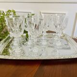 Service de 10 verres à pied en cristal ciselé