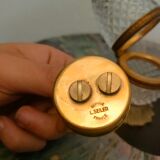 Crystal and bronze lighter and table ashtray