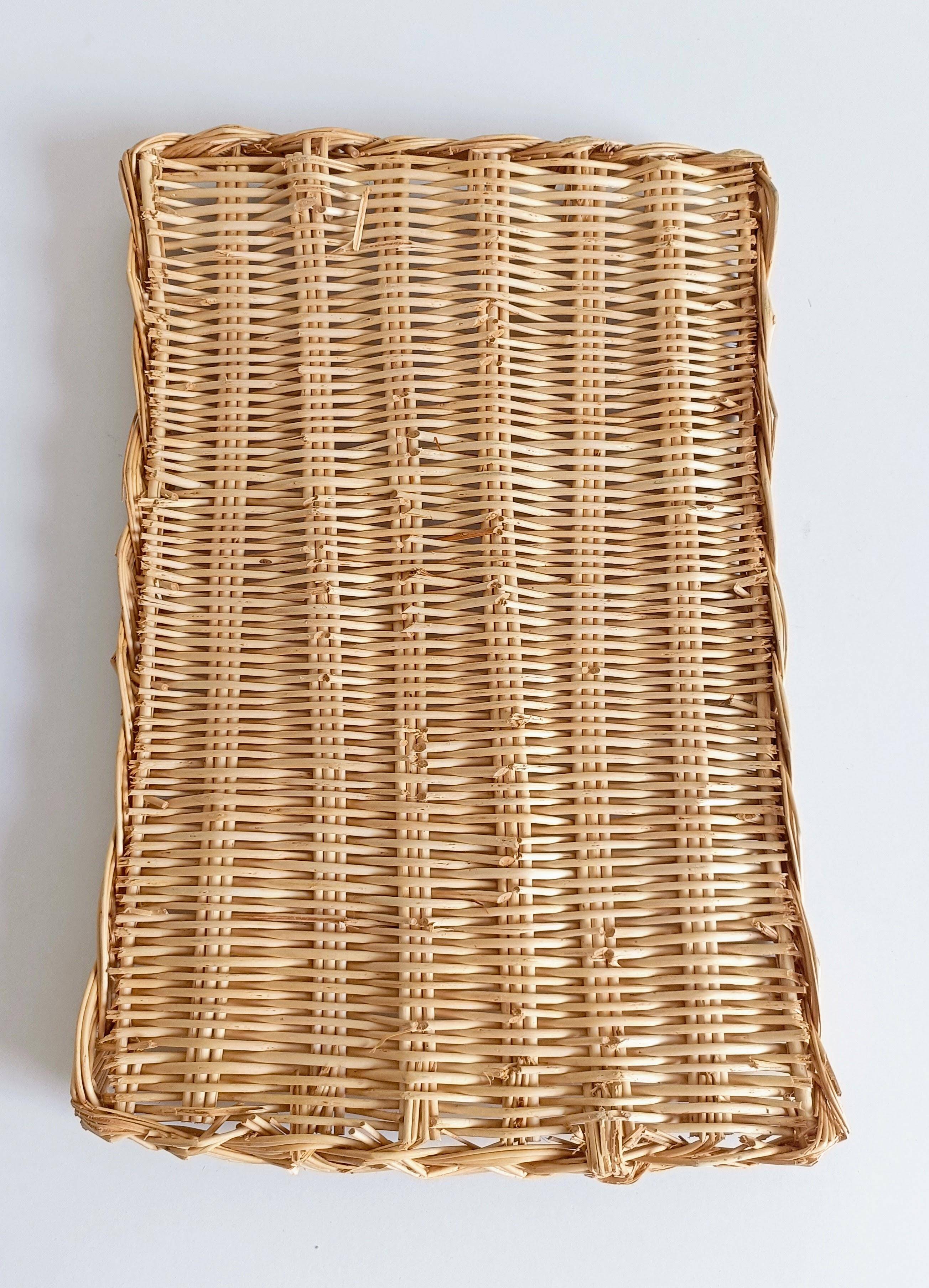 Panier en osier rustique de Provence, France, 20e siècle