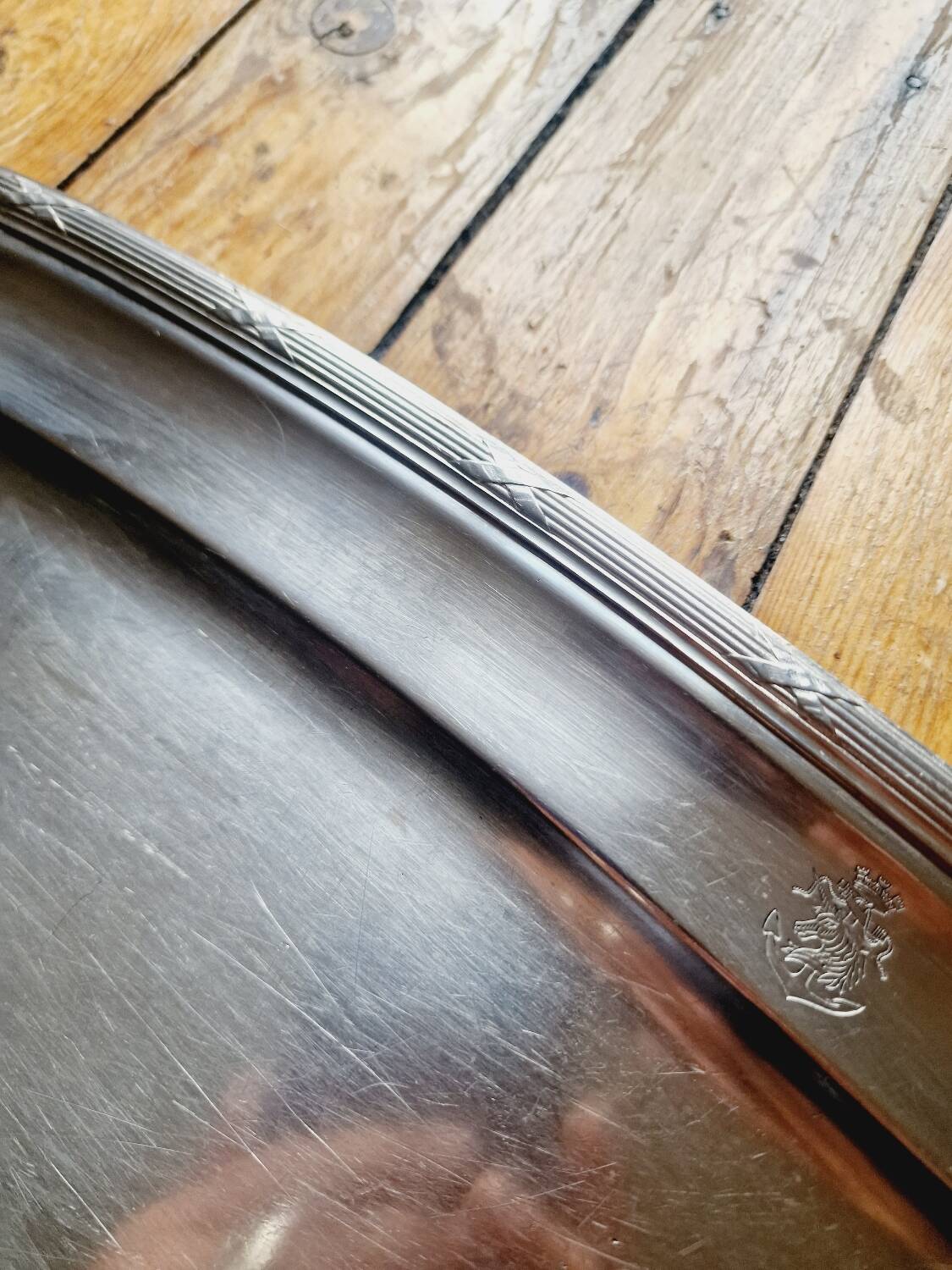 Large oval Christofle tray in silver metal