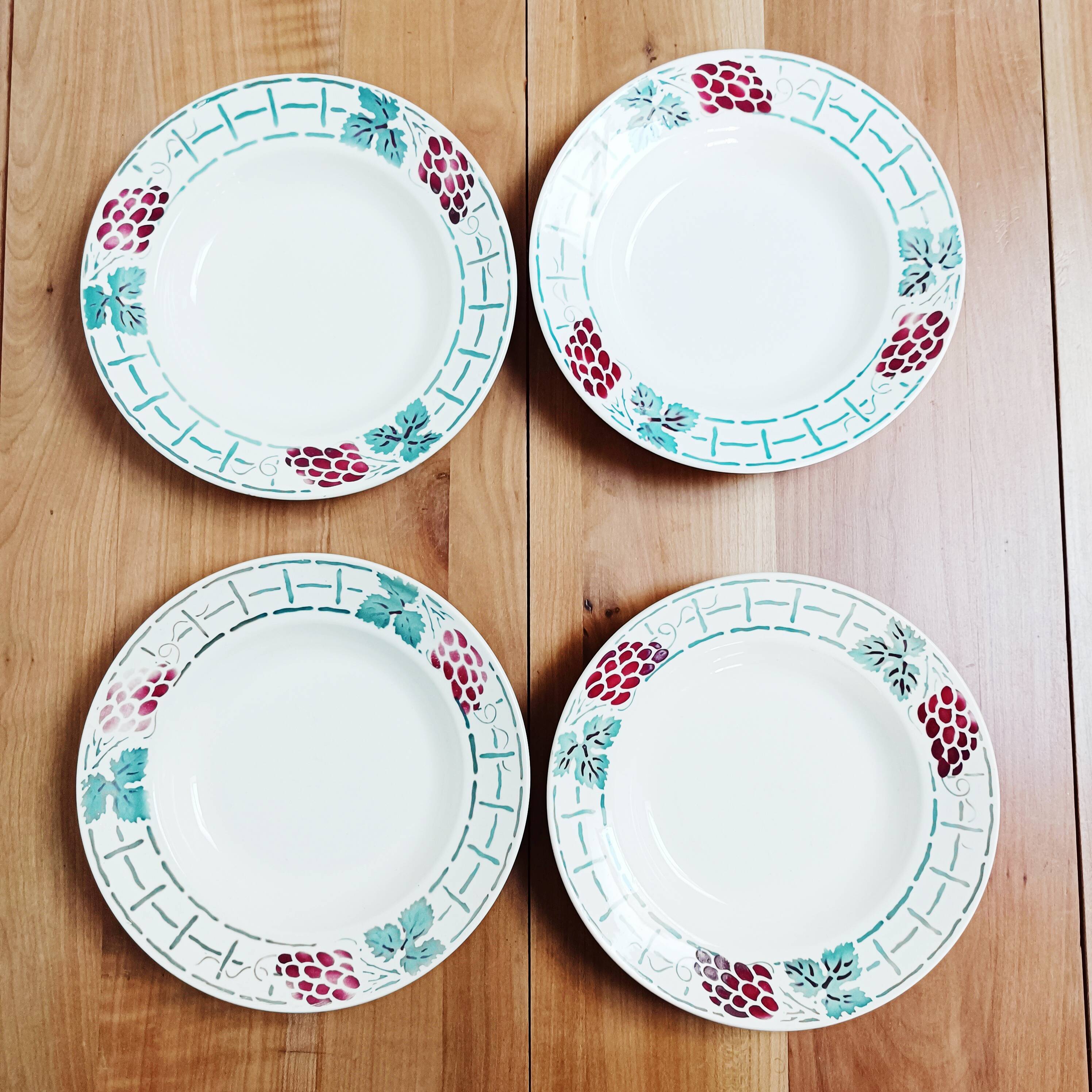 Lot de 4 assiettes creuses Badonviller Meudon