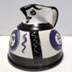 White, Black and Blue Hand-Painted Ceramic Jug / Vase
