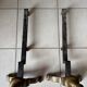 Pair of antique bronze andirons - period 1870/1900