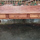 Oak farmhouse table, six drawers