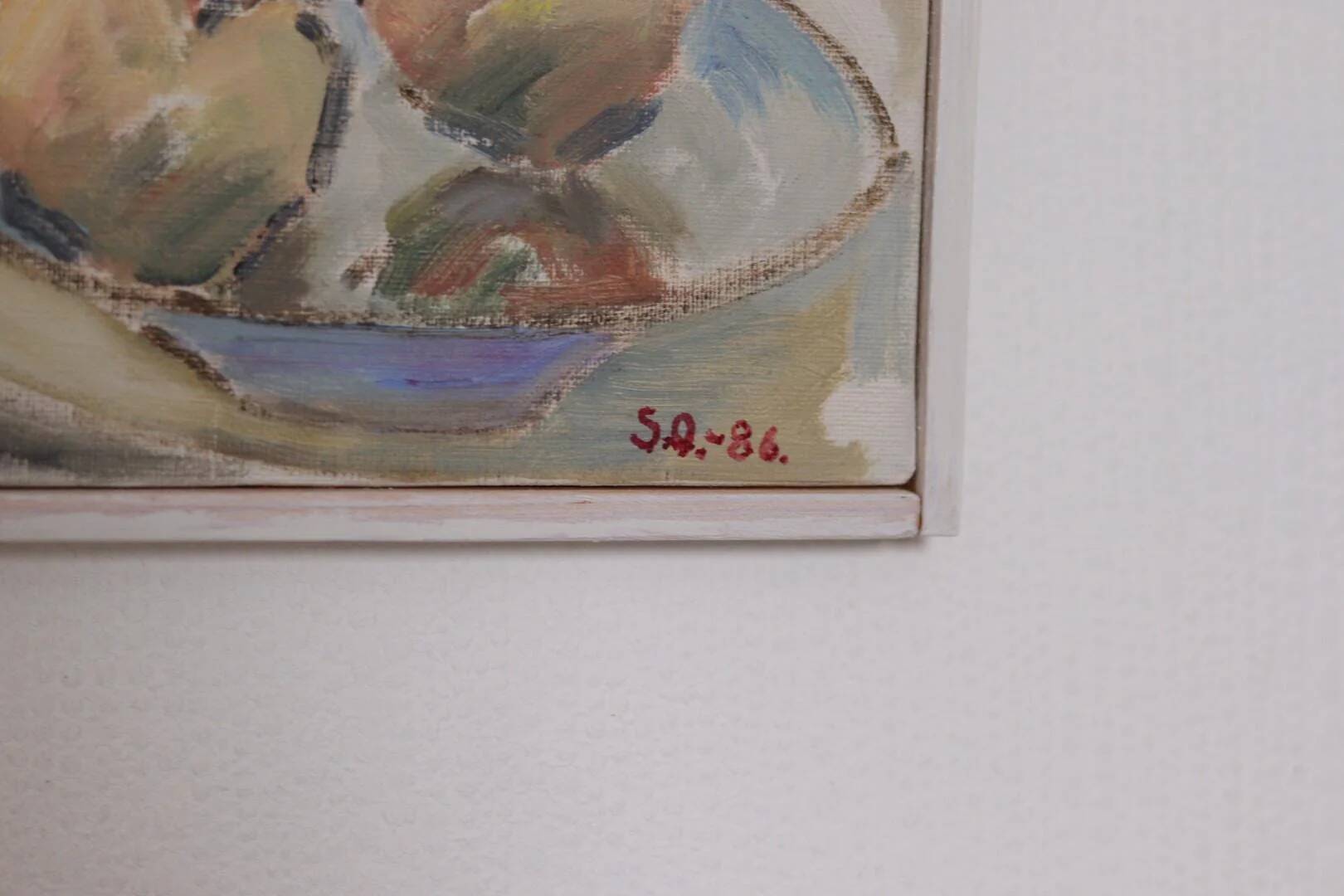 Original Swedish Oil on Canvas – “Applen” by Sven Olofsson, Dated 1986