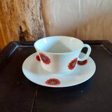 Vintage 70s cup and saucer in fine porcelain