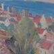 Original Swedish Oil on Panel – “Village Scene II” by E. R. Olsson – Signed