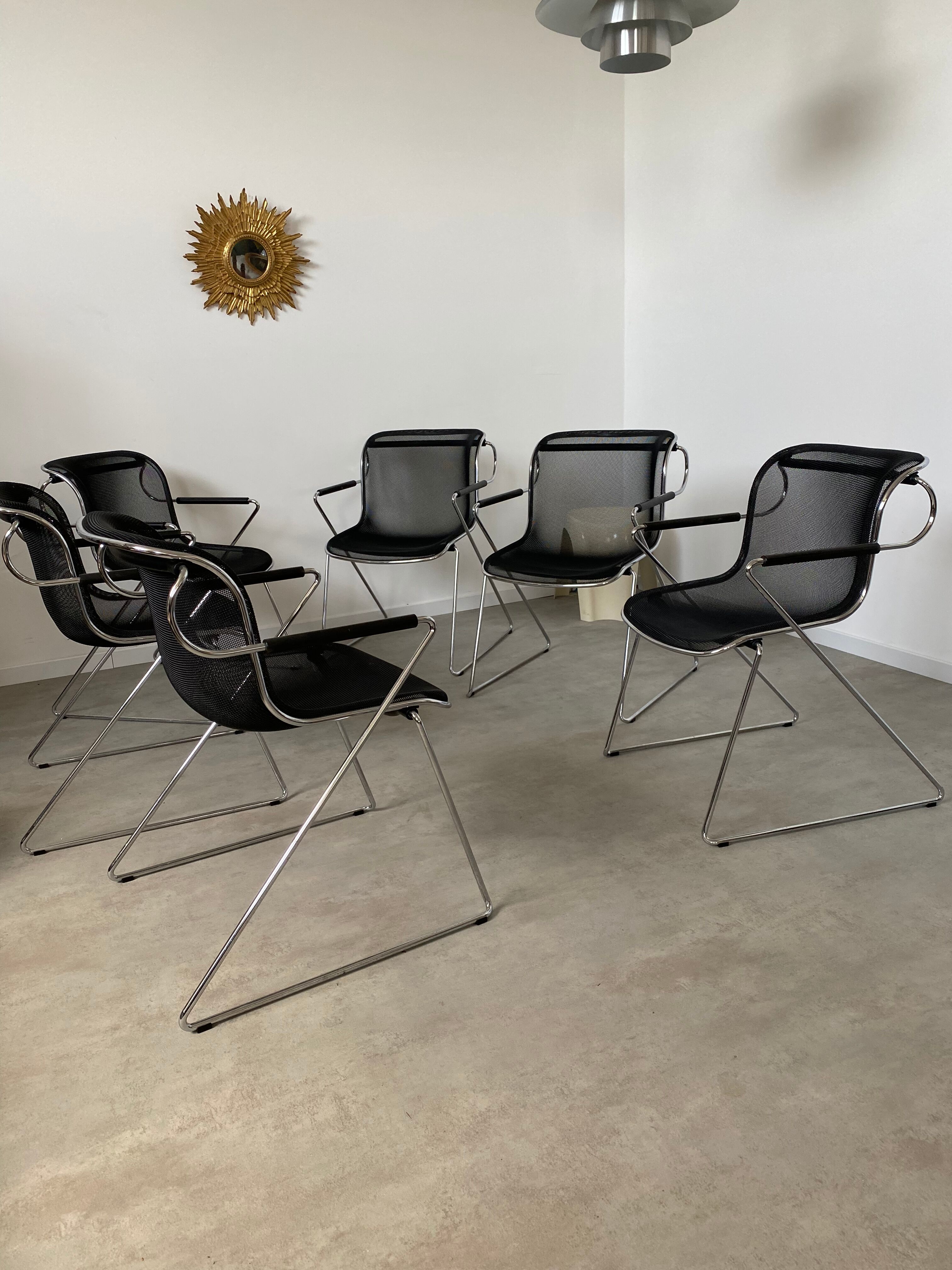 Set of 6 chairs "Penelope" by Charles Pollock for Castelli design year 1980