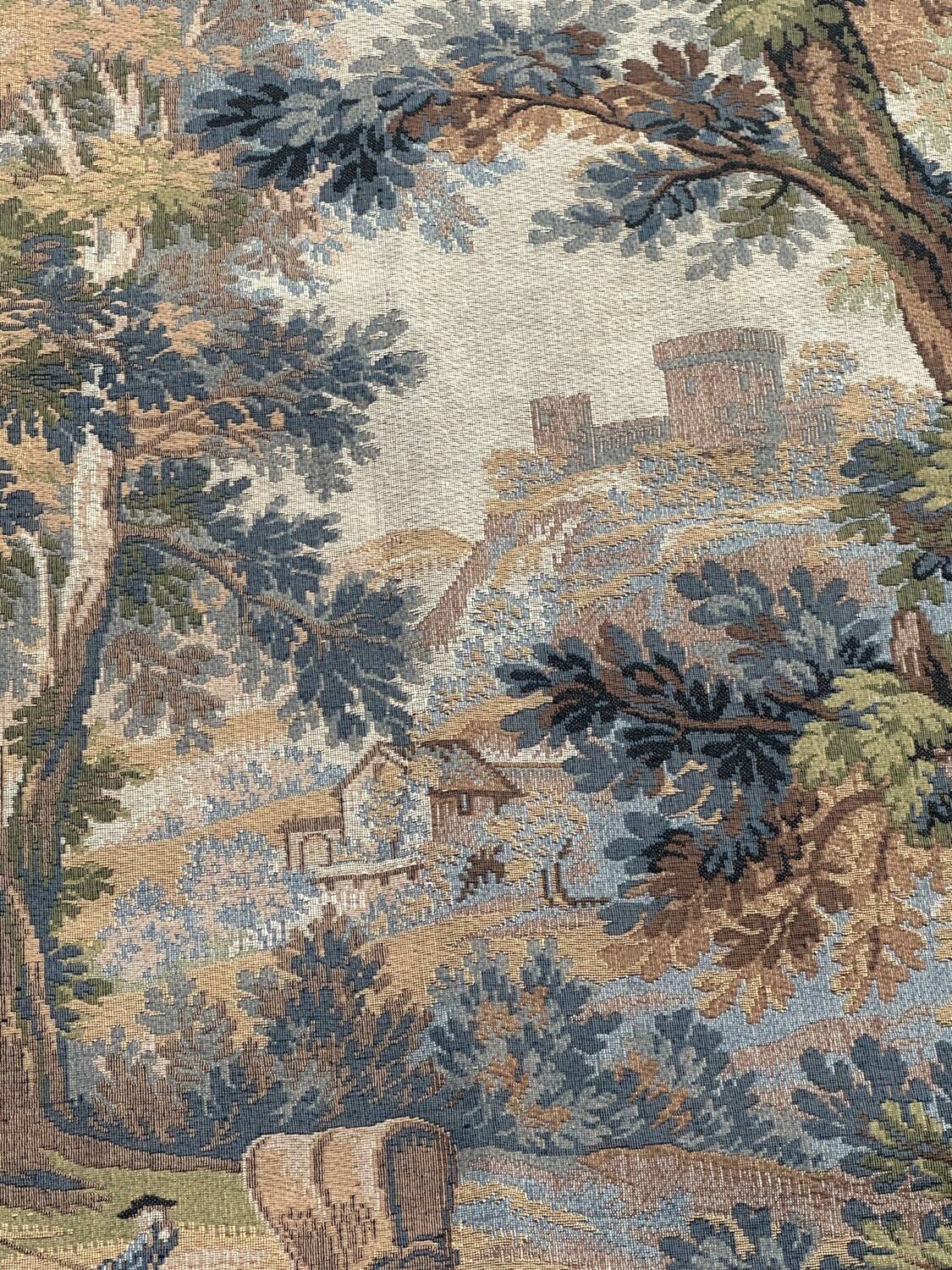 Vintage Aubusson jacquard tapestry "Hunting Scene"