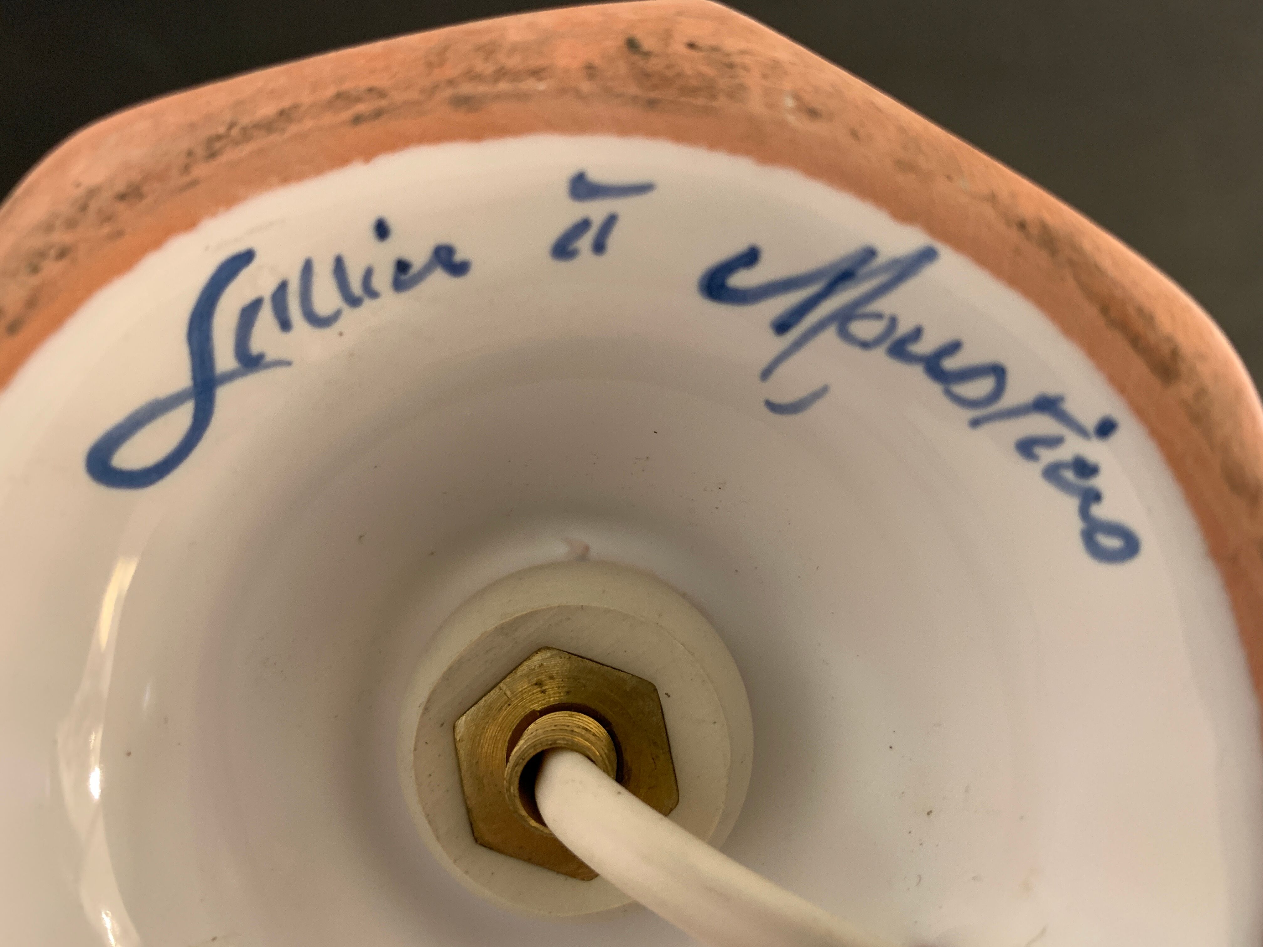 Earthenware lamp Lallier de Moustiers