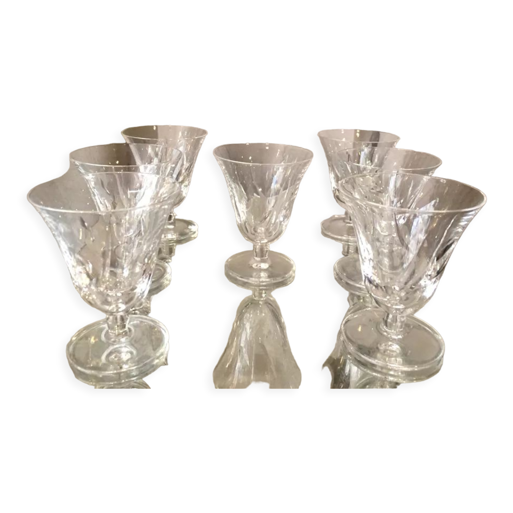 Suite of 7 glasses with cooked wine or port crystal st louis model jersey