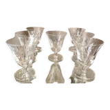 Suite of 7 glasses with cooked wine or port crystal st louis model jersey